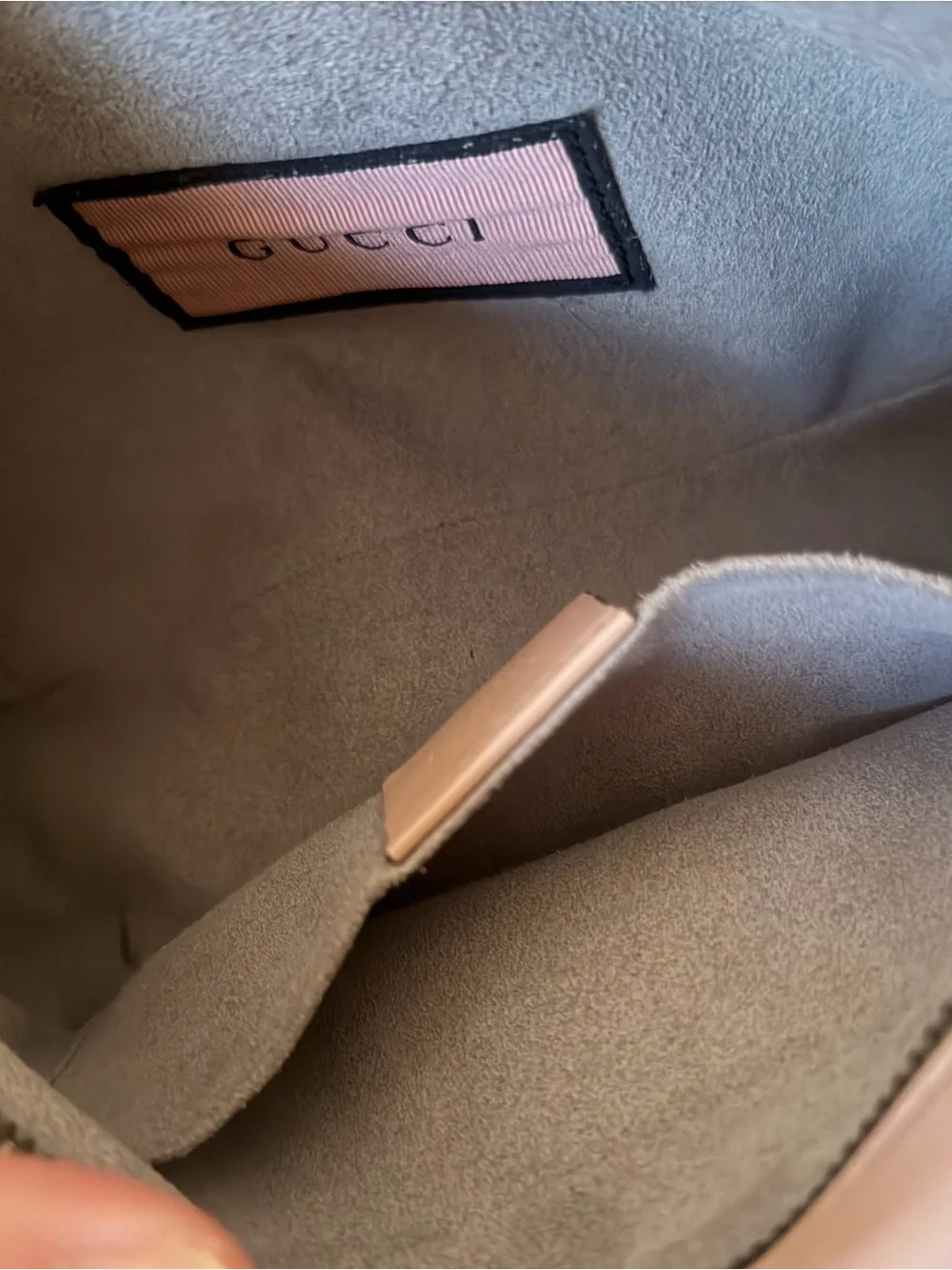 Gucci Pink Quilted GG Marmont Crossbody Bag with Cream Accents